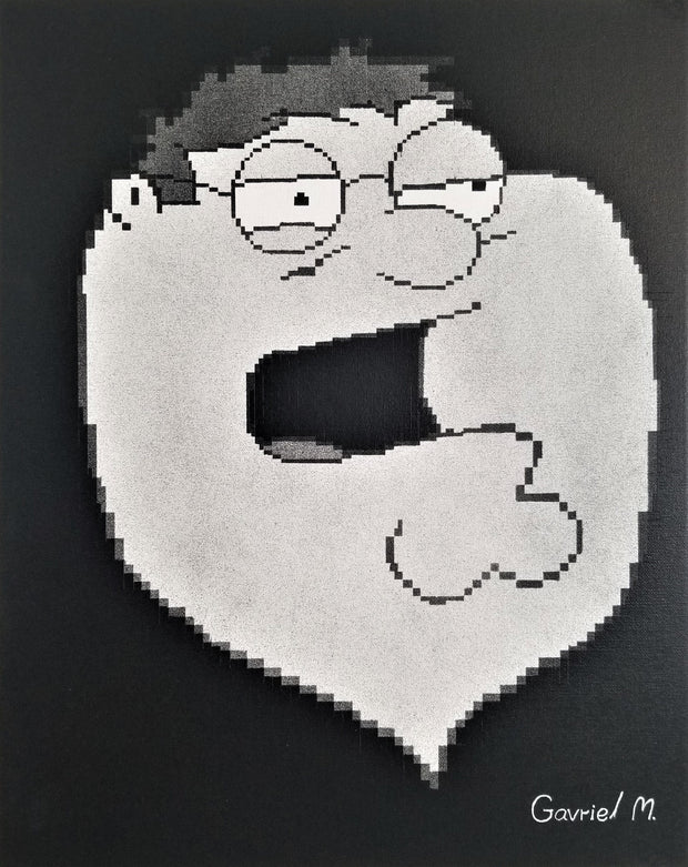 Drunk Peter Griffin Painting By Gavriel M. 16" x 20" Canvas Panel